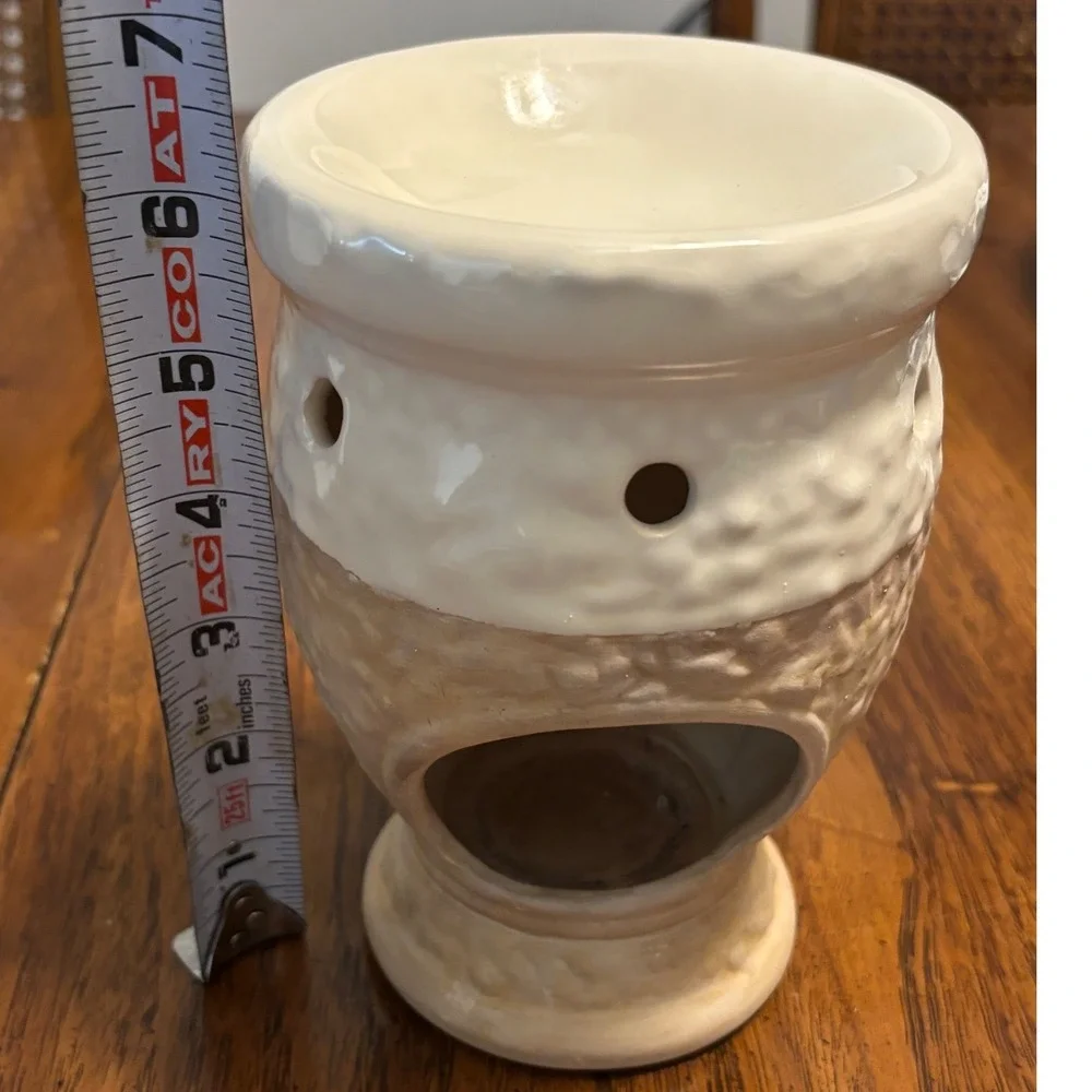 Yankee Candle Ceramic Dragonfly Wax Melt Tart Warmer Cream‎ Tan Rustic 6 Inch